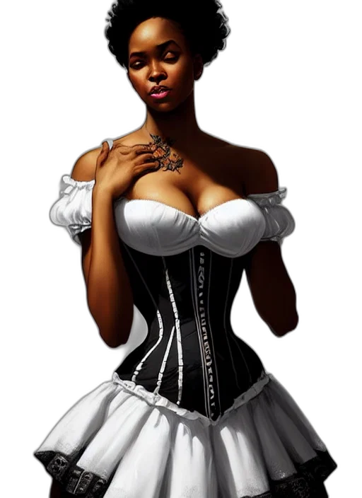 dress, fantasy art, photorealistic, concept art, comic book art, cute, black, woman transparent PNG cut-out