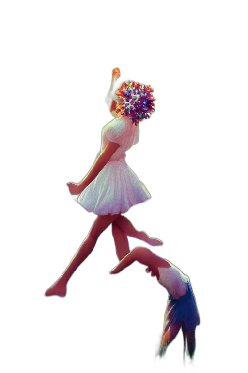 staff, dress, flower, creature transparent PNG cut-out
