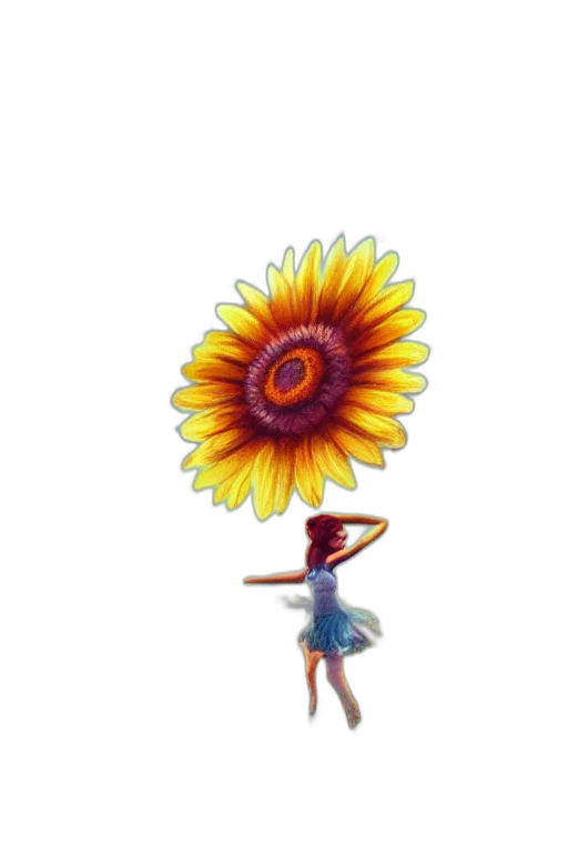 flower, staff, dress, umbrella, concept art, 3d render, pixel art, watercolor transparent PNG cut-out
