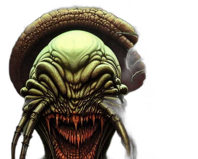 creature, mask, concept art, giger transparent PNG cut-out