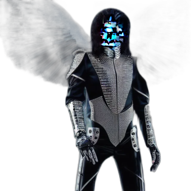 robot, mask, jacket, staff, concept art, 3d render, fantasy art, comic book art transparent PNG cut-out