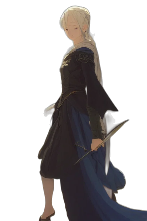 dress, staff, sword, crown transparent PNG cut-out