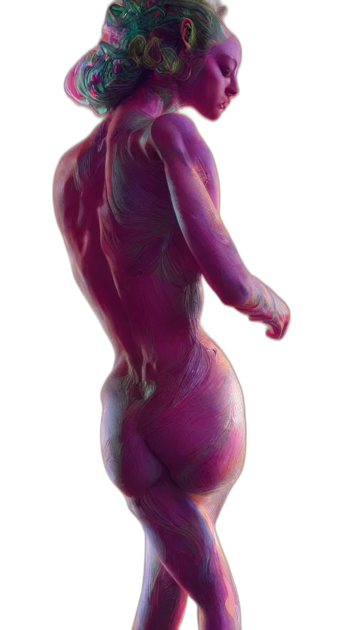dress, creature, robot, staff, 3d render, concept art, photorealistic, oil painting transparent PNG cut-out