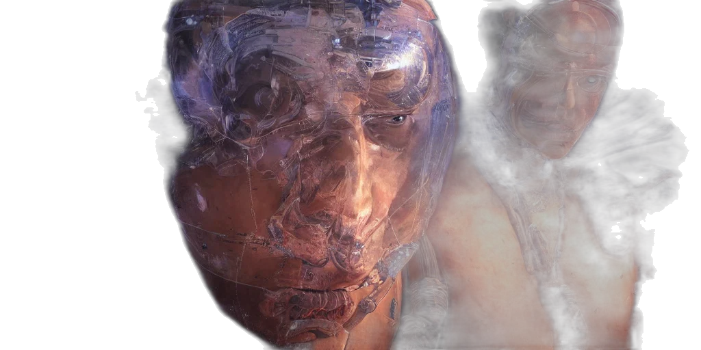 mask, face, 3d render, photorealistic transparent PNG cut-out