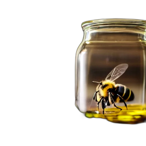 3d render, photorealistic, photo, bee transparent PNG cut-out
