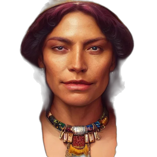 jewelry, face, crown, staff, fantasy art, photorealistic, concept art, pixel art transparent PNG cut-out