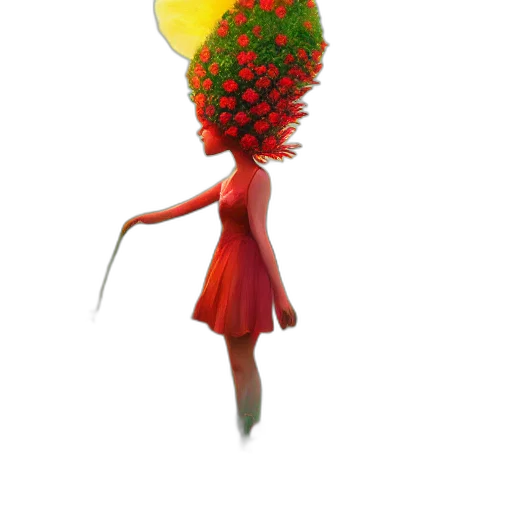 flower, staff, crown, hat, 3d render, concept art, photorealistic, fantasy art transparent PNG cut-out