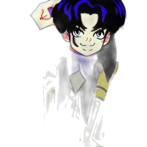 staff, hair, anime, pixel art transparent PNG cut-out