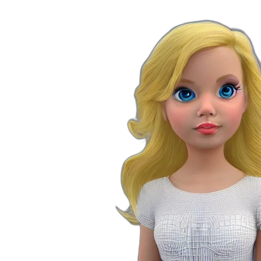 3d render, cartoon, concept art, photorealistic, princess, blonde, hair, cgi transparent PNG cut-out