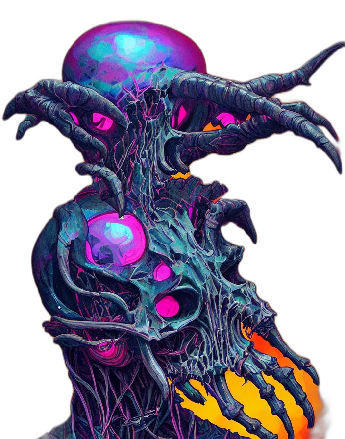 creature, crown, staff, mask transparent PNG cut-out