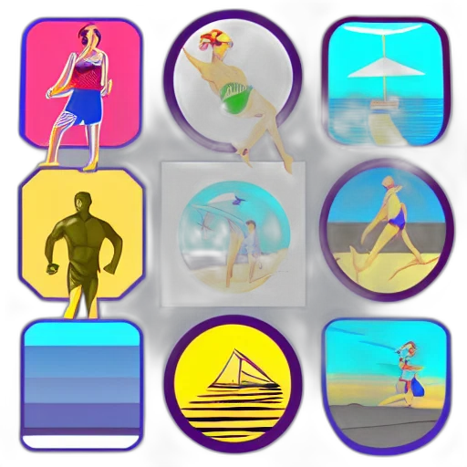 vaporwave, concept art, beach, neon transparent PNG cut-out