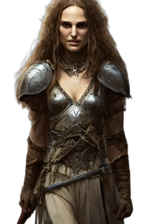 sword, dress, face, staff transparent PNG cut-out