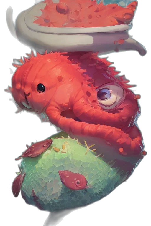 creature, dragon, animal, mask, concept art, fantasy art, 3d render, watercolor transparent PNG cut-out