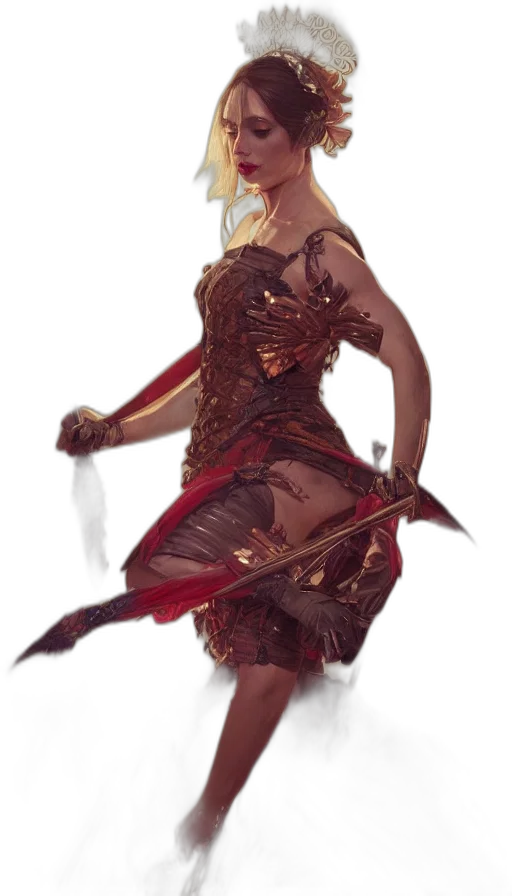 dress, staff, sword, weapon transparent PNG cut-out