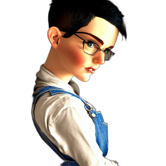 staff, jacket, face, 3d render, concept art, photorealistic, cartoon, blue transparent PNG cut-out