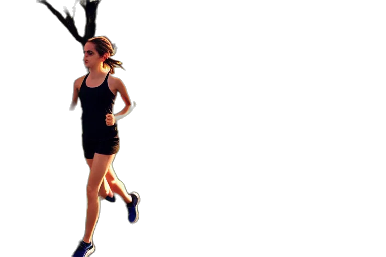 emma, watson, run, ultra, realistic, hdr, clear, weather transparent PNG cut-out