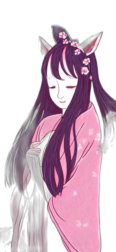 dress, flower, staff, creature transparent PNG cut-out