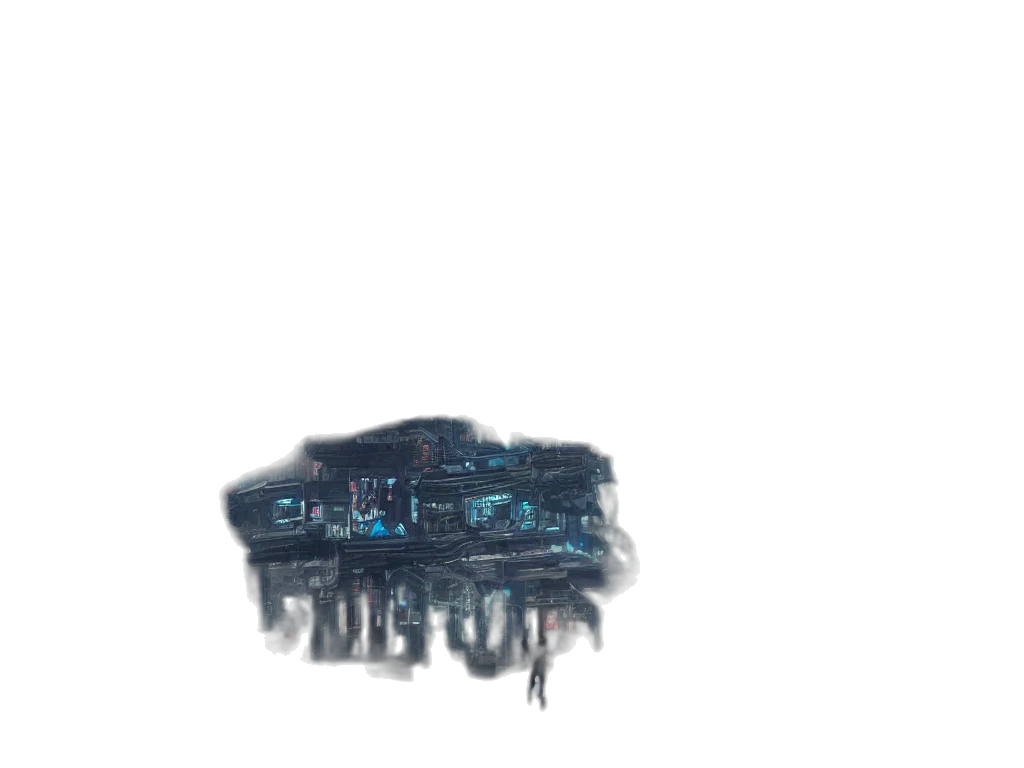 robot, car, weapon, building, concept art, cyberpunk, pixel art, 3d render transparent PNG cut-out