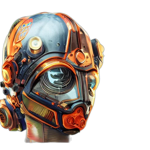 mask, robot, face, concept art transparent PNG cut-out