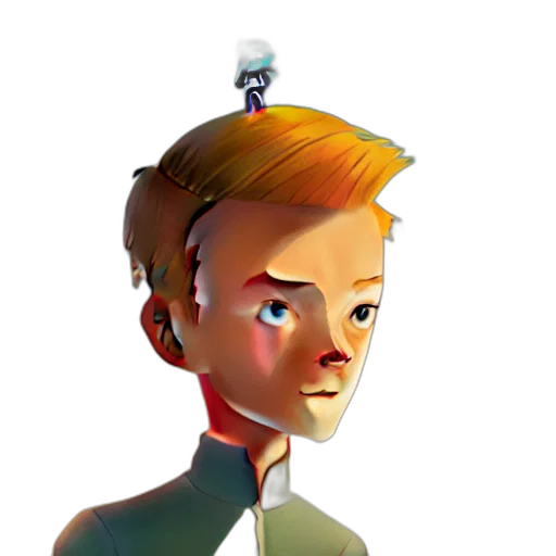 robot, staff, face, crown transparent PNG cut-out