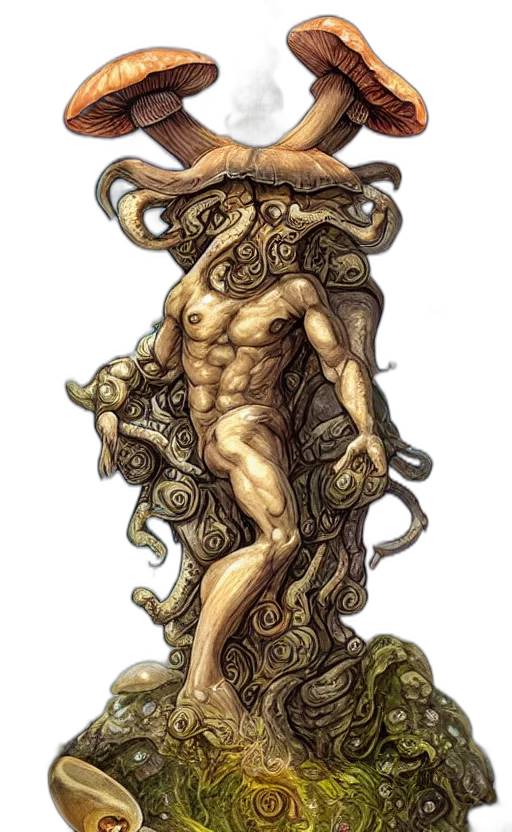 creature, staff, hair, crown transparent PNG cut-out