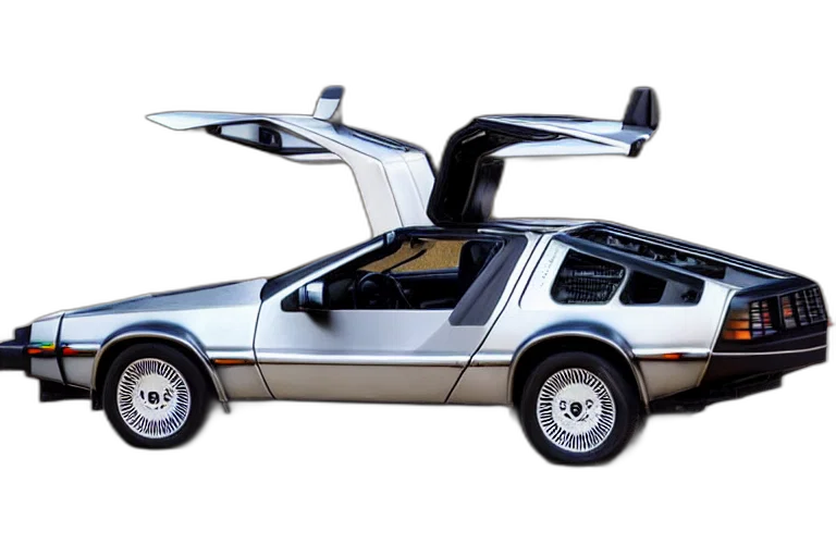 car, concept art, 3d render, delorean transparent PNG cut-out