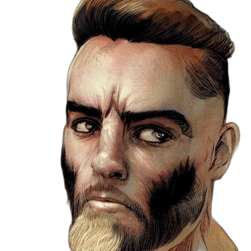 face, comic book art, concept art, photorealistic, cartoon, earth tones, beautiful, portrait transparent PNG cut-out