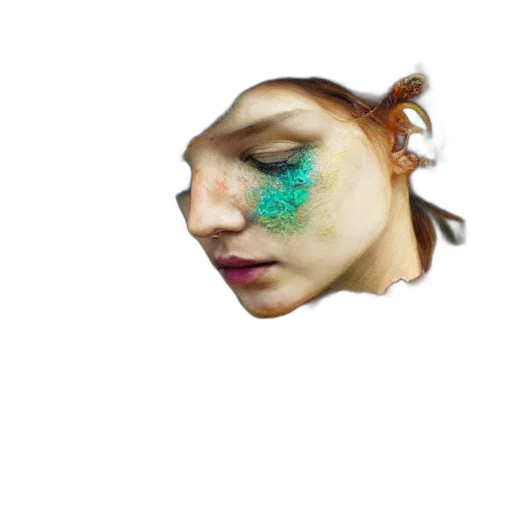 face, mask, creature, hat, photorealistic, watercolor, oil painting, fantasy art transparent PNG cut-out