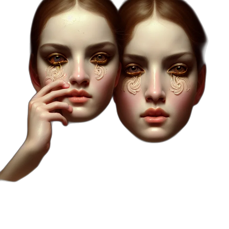 mask, face, jewelry, crown, concept art, photorealistic, fantasy art, 3d render transparent PNG cut-out