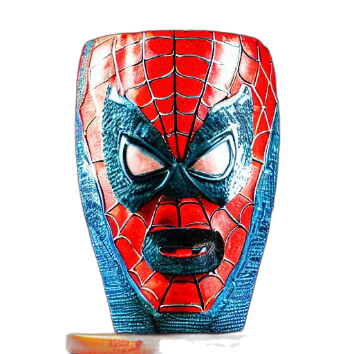 mask, bottle, comic book art, 3d render transparent PNG cut-out