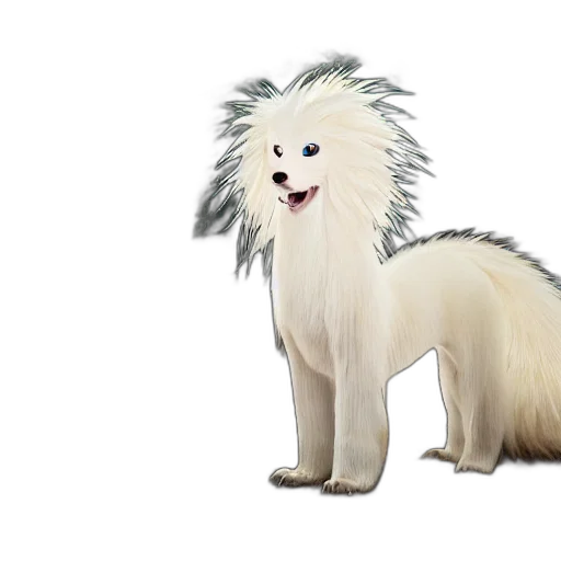 animal, hair, creature, staff, 3d render, concept art, photorealistic, fantasy art transparent PNG cut-out