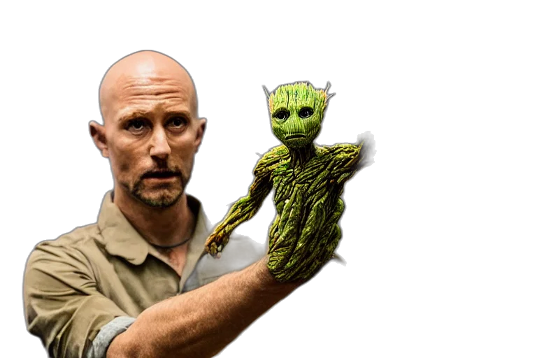 creature, staff, 3d render, concept art transparent PNG cut-out