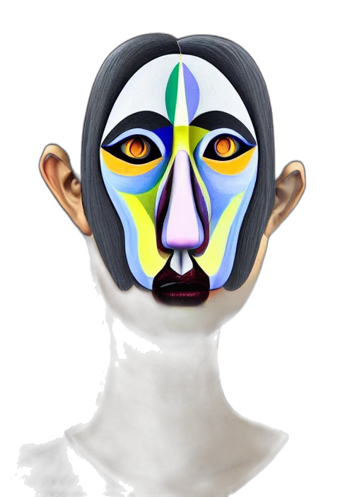 mask, face, 3d render, photorealistic transparent PNG cut-out