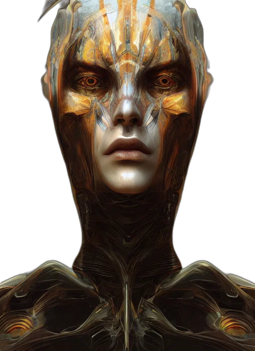 face, mask, robot, creature transparent PNG cut-out