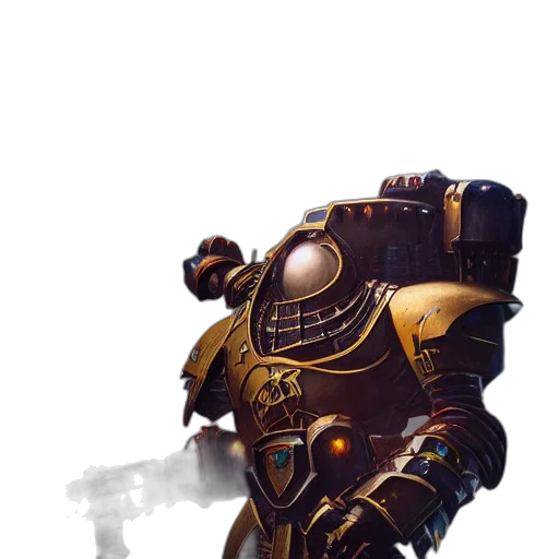 robot, weapon, staff, mask, concept art, 3d render, fantasy art, cyberpunk transparent PNG cut-out