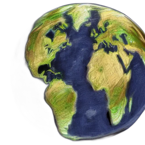 3d render, earth tones, earth, world transparent PNG cut-out