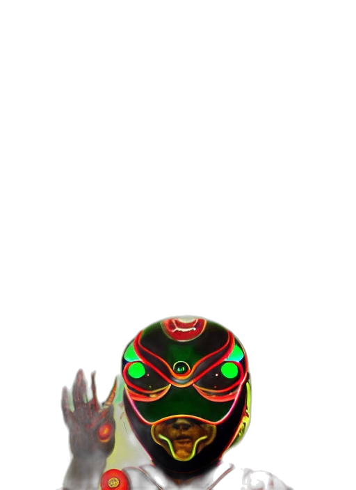 mask, robot, face, creature, 3d render, concept art, pixel art, vaporwave transparent PNG cut-out