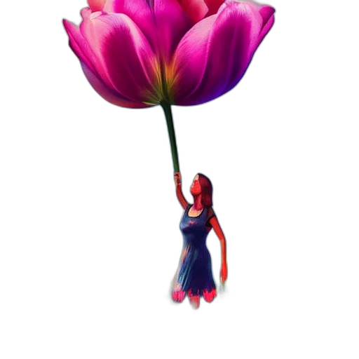 flower, dress, crown, creature transparent PNG cut-out