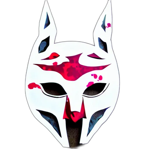 mask, face, concept art, fantasy art, anime, pixel art, red, monochrome transparent PNG cut-out
