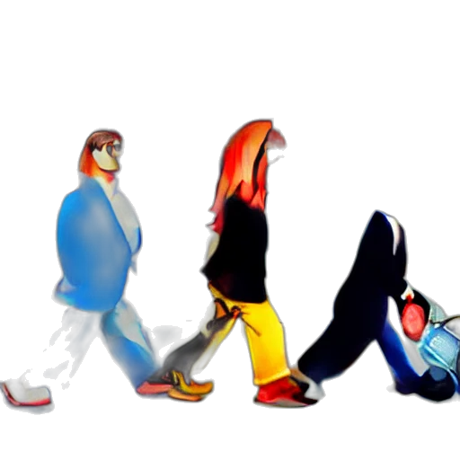 jacket, concept art, 3d render, pixel art, cartoon, neon, abbey, road transparent PNG cut-out