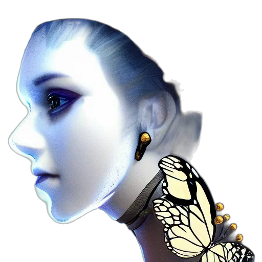 robot, jewelry, mask, face, concept art, fantasy art, photorealistic, 3d render transparent PNG cut-out