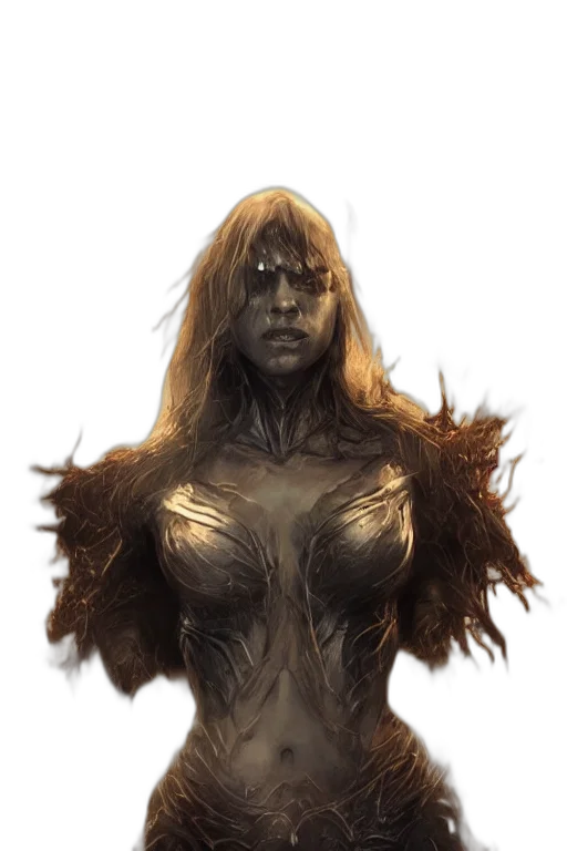 creature, face, mask, hair, concept art, fantasy art, comic book art, photorealistic transparent PNG cut-out