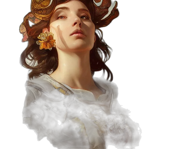 crown, face, dress, hat, fantasy art, concept art, photorealistic, oil painting transparent PNG cut-out