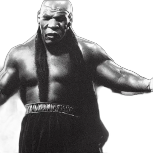 mike, tyson, dracula, film, black, white transparent PNG cut-out
