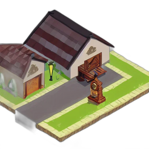 furniture, building, weapon, 3d render transparent PNG cut-out