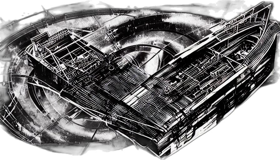 car, robot, weapon, building, concept art, cyberpunk, comic book art, photorealistic transparent PNG cut-out