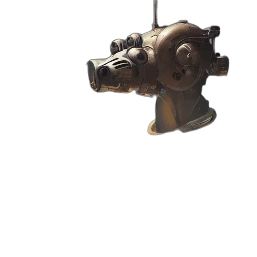 robot, weapon, staff, animal, concept art, 3d render, photorealistic, watercolor transparent PNG cut-out