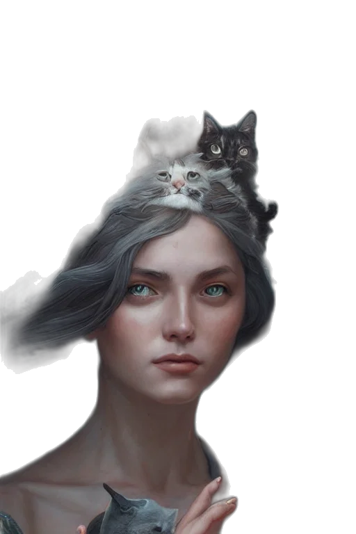 crown, hat, face, creature, fantasy art, concept art, photorealistic, oil painting transparent PNG cut-out