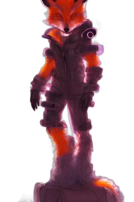 jacket, creature, robot, staff transparent PNG cut-out