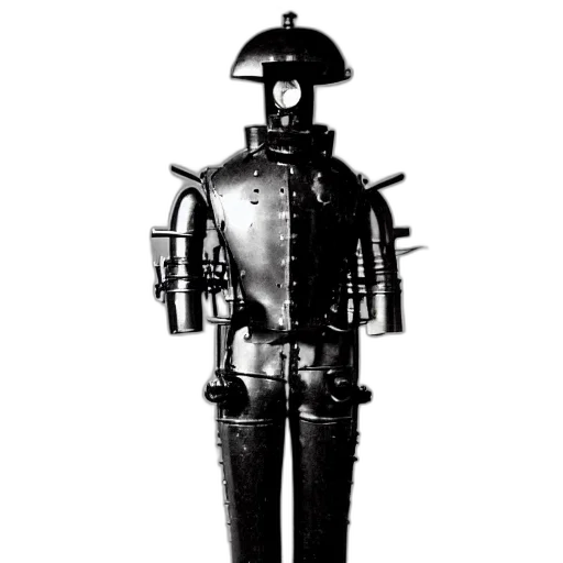 robot, staff, sword, jacket transparent PNG cut-out